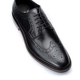 John White Mens Black Hogarth Brogue Shoes